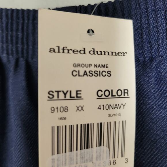 Alfred Dunner Straight Leg Pants Slacks Womens 16 Navy Blue Elastic Waist New - Picture 3 of 11